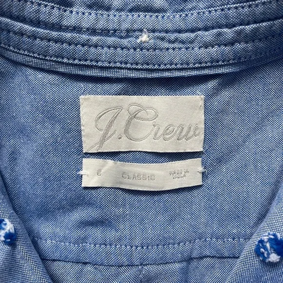 J.Crew Classic Fit Chambray Button Down Shirt Blue Size 6 - Picture 3 of 4